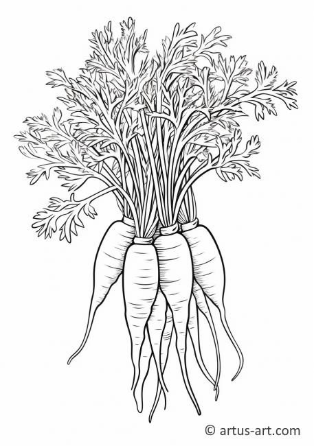 Carrot Bunch Coloring Page